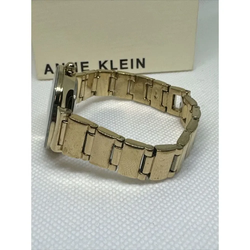 Anne Klein Diamond AK2434 Womens Gold Metal Strap Analog Dial Quartz Watch YAY48